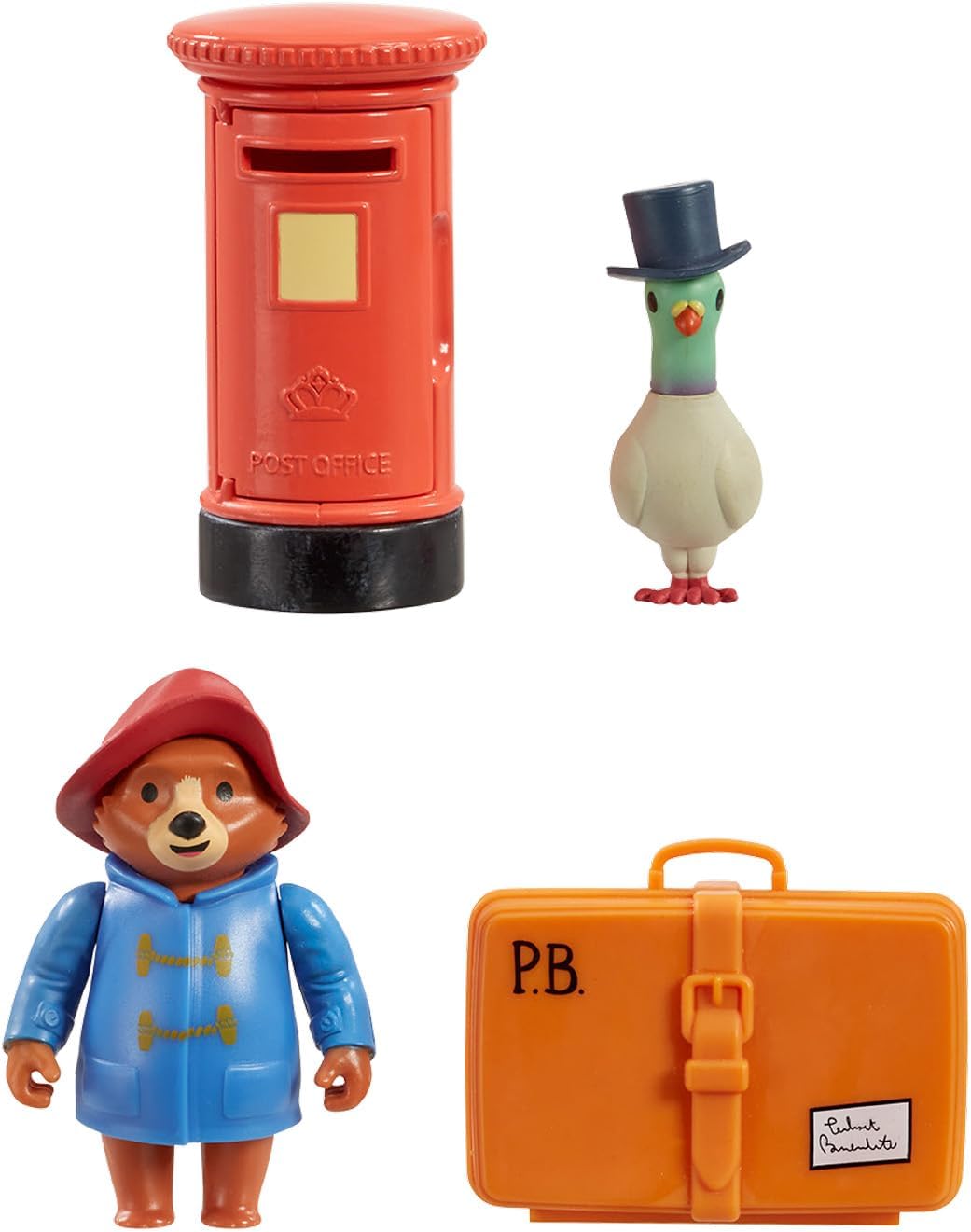 Rainbow Designs Paddington Bear Playset - Letters to Aunt Lucy Toy - Adventures of Paddington Inspired Toy with Suitcase, Post Box & Pigeonton Figure - Imaginative Pretend Playset for Children