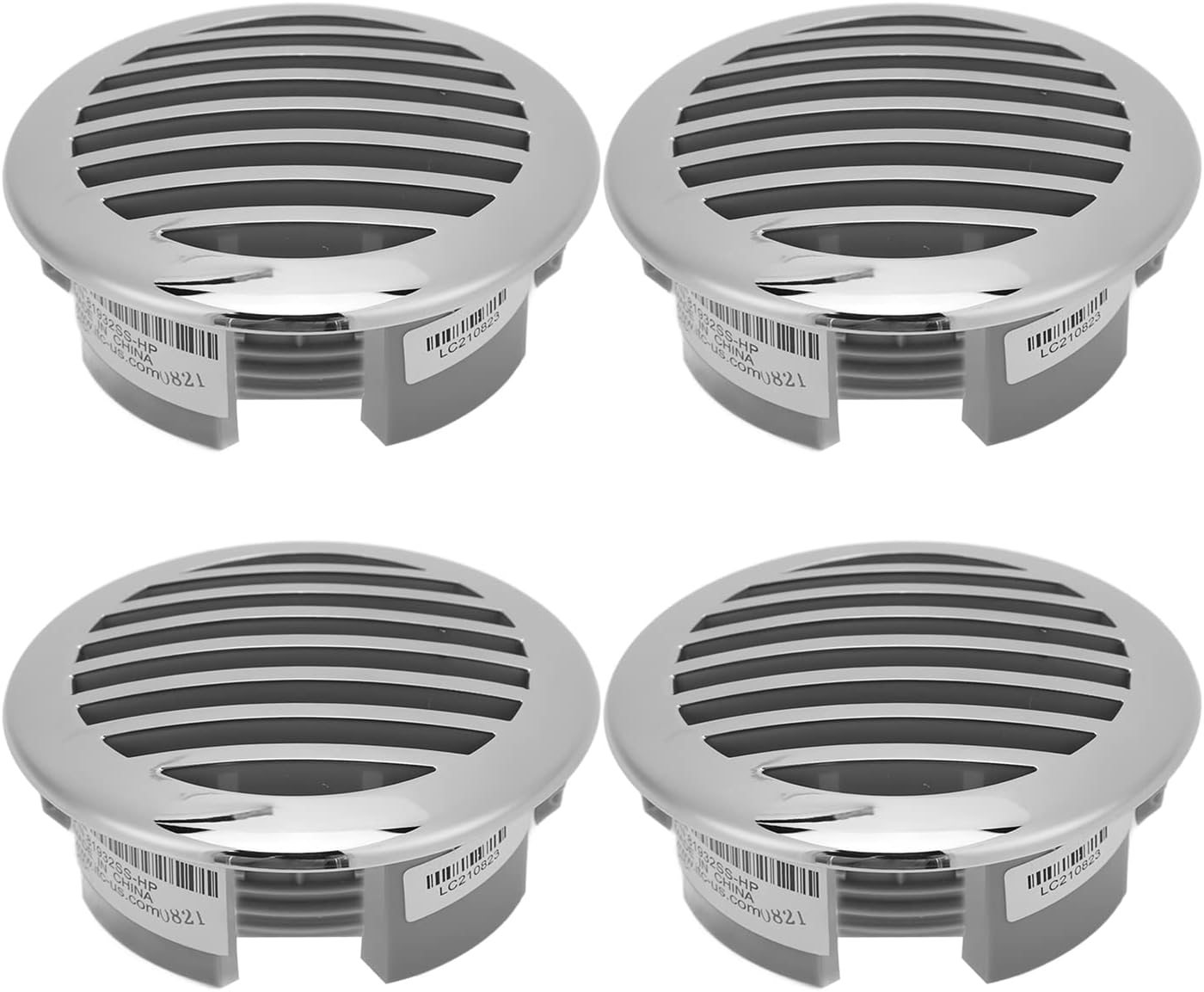 KIMISS 4pcs 3.5in Boat Vent, Boats Airflow Vent Cover Round Vent Louver Grille Cover 316 Stainless Steel High Polished for Yachts RVs