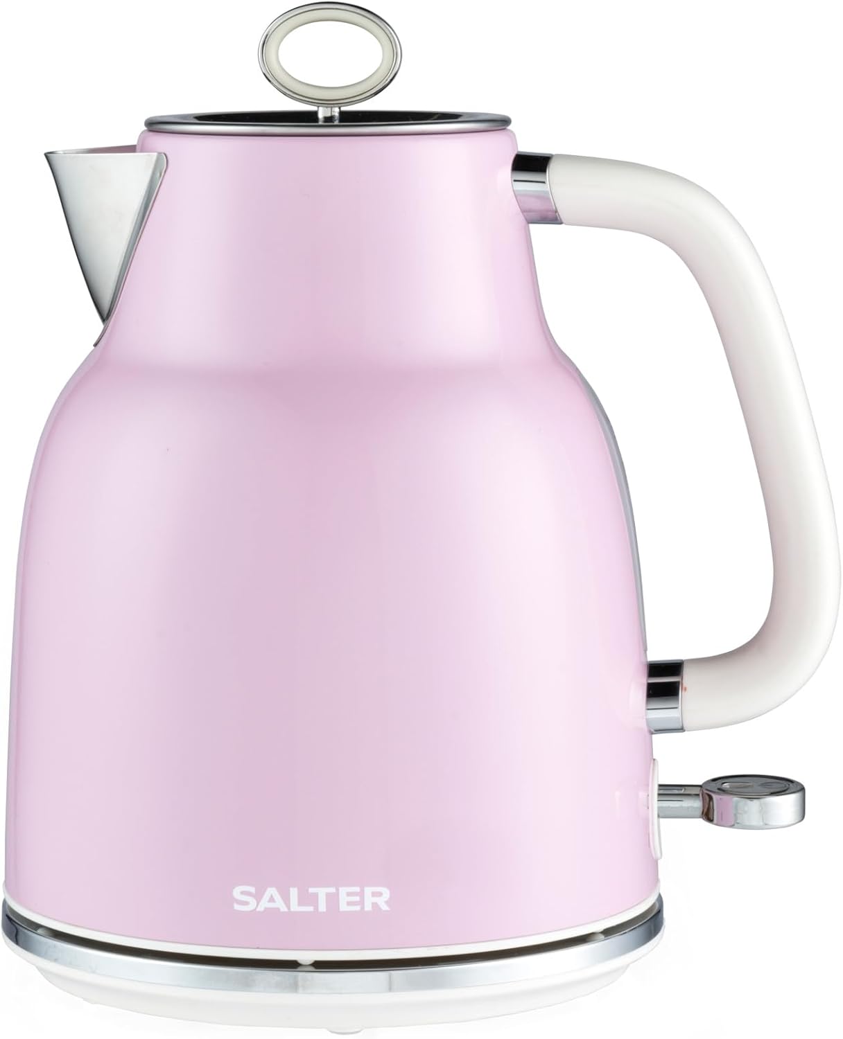 Salter Retro Pink 1.7 L Kettle – 3KW Rapid Boil, 360° Base, Removable Limescale Filter, Cordless, Water Level Window, Blue Indicator Light, Boil Dry Sensor & Auto Shut-Off, Vintage Design