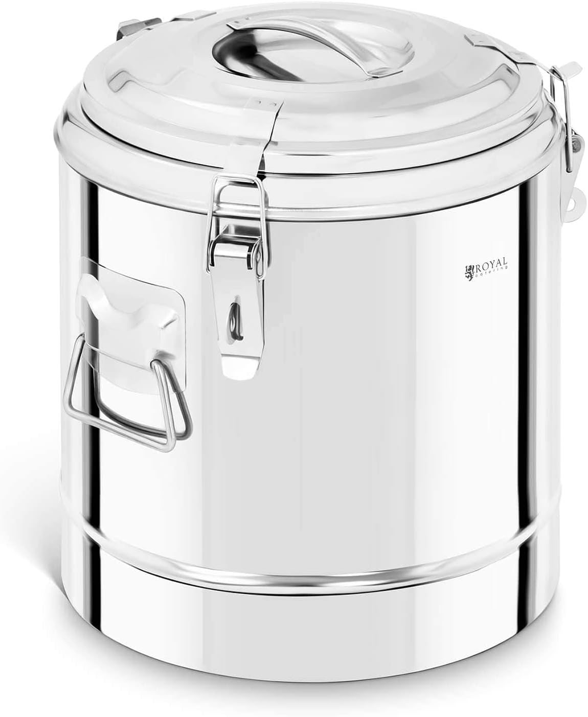 Royal Catering Stainless Steel Insulated Beverage Dispenser Thermos Container Double-Walled 10,5L RCTP-12E (Thermal Storage Up To 12 Hrs, Stainless Steel)