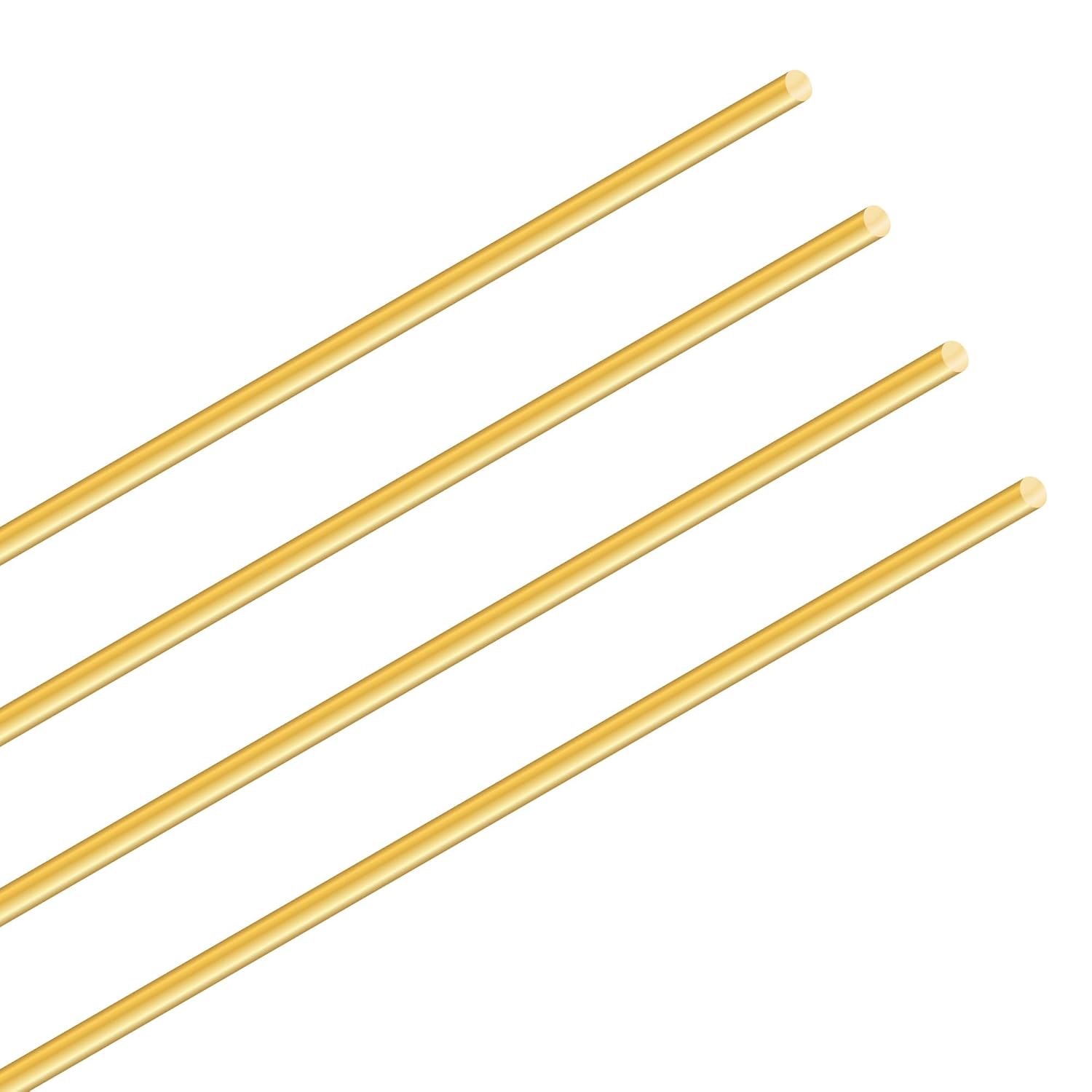 LAVMHAB Round Brass Rod 3mm x 300mm, Solid Round Brass Shaft Rods Brass Bars for DIY Craft (4pcs)