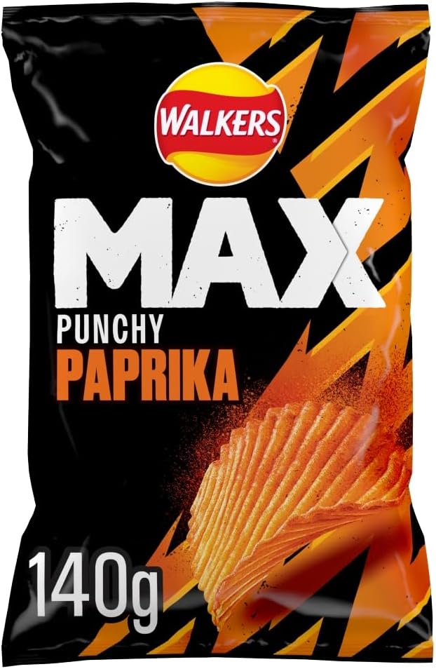 Walkers Max Punchy Paprika Sharing Crisps 140g