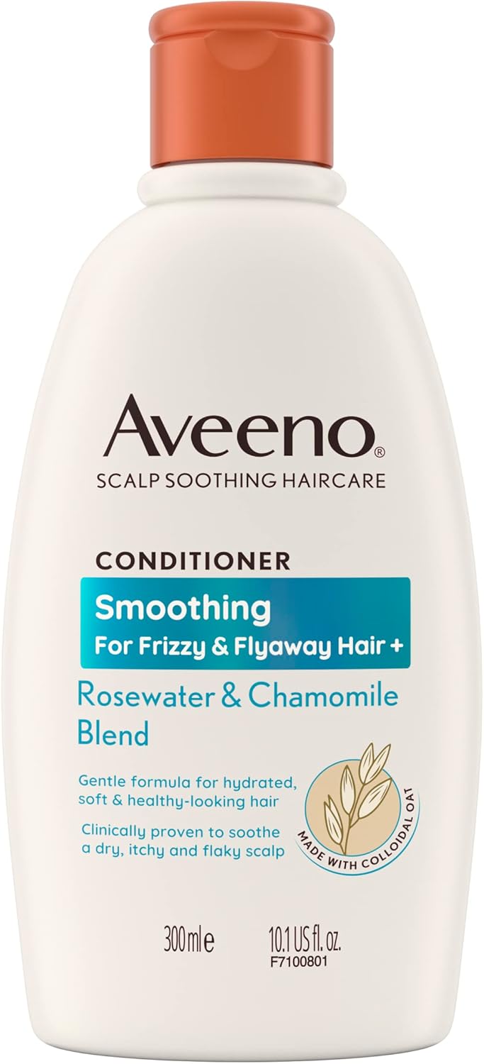 Aveeno Smoothing Rosewater and Chamomile Scalp Soothing Conditioner for Frizzy Hair 300ml