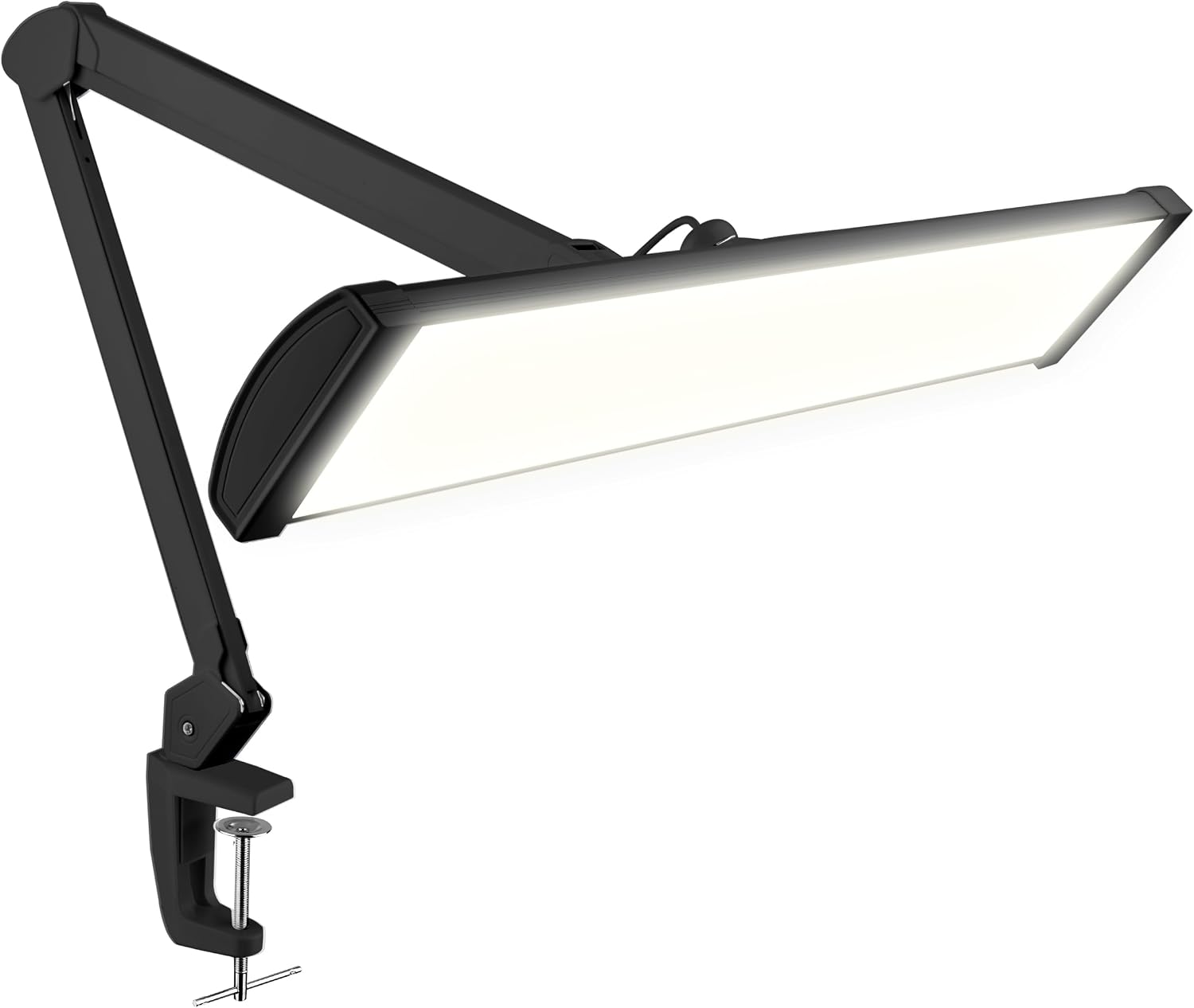 Neatfi 3,500 Lumens LED Desk Lamp, Dimmable, 26-Inch Shade, CCT (Black)