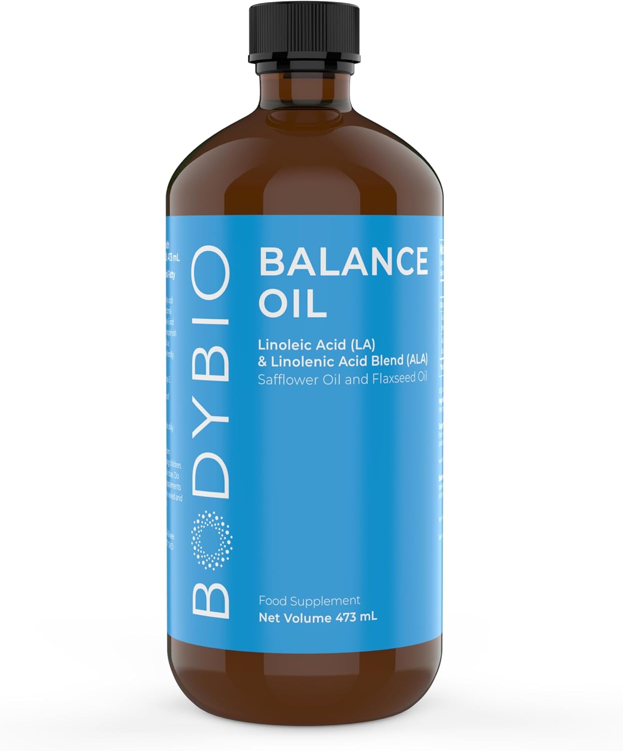 BodyBio Omega 3 + 6 | Essential Fatty Acids | Safflower and Flax Seed Oil Blend | Cold Pressed | LA & ALA Fatty Acid | Balance Oil 16 oz
