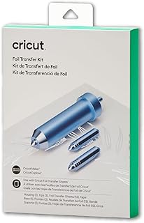 Cricut Foil Transfer Kit, Includes 12 Foil Transfer Sheets, 3 Cricut Tools in 1 with Interchangeable Tips (Fine, Medium & Bold), Tool Housing & Adhesive Tape, For Cricut Maker & Explore Machines
