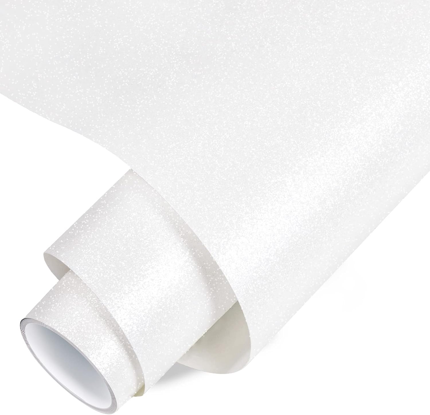 VINYL FROG Shimmer Adhesive Vinyl 12"x60" White Glitter Craft Permanent Vinyl for Craft Cutter for Home Decor