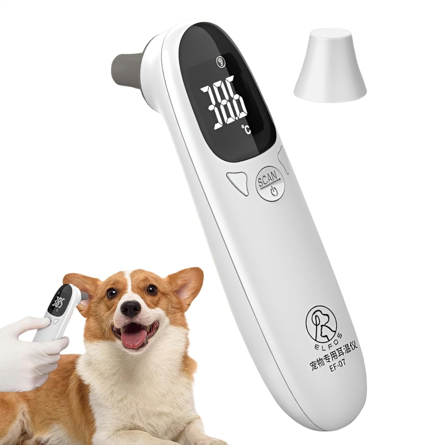 Digital Pet Thermometer For Animal Owners Of Dogs, Pet Ear Thermometer For Dogs, Cats, And Livestock, Accurate Fever Detection Device For Pet, Pet Supplies, High-Precision, Double-Mode Design