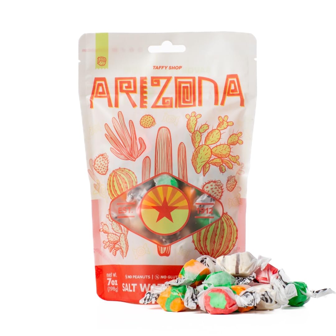 Taffy Shop Arizona Favorites, Salt Water Taffy – Gourmet Soft Chewy Candy, Variety Pack, Bulk Sweet Snack, Fresh Gift & Gluten-Free, 35 Individually Wrapped Pieces (7oz)
