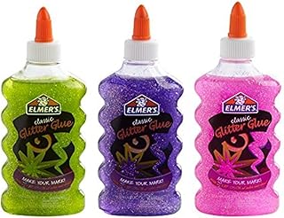 Elmer's Liquid Glitter Glue, Great For Making Slime, Washable, Assorted Colors, 6 Ounces Each, 3 Count