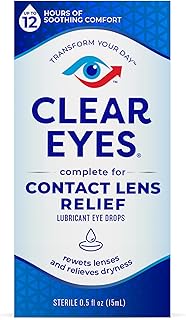 Clear Eyes Contact Lens Relief Eye Drops, 0.5 Fl Oz
