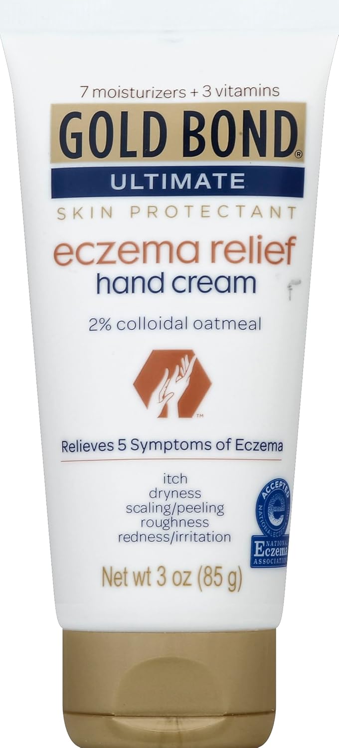 Gold Bond Medicated Eczema Relief Hand Cream, 3 oz., Skin Protectant Cream With 2% Colloidal Oatmeal