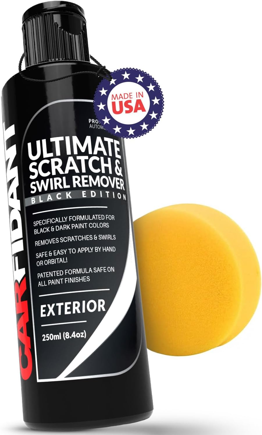 Carfidant Black Scratch and Swirl Remover - Car Scratch Remover for Paint Scratches - Polishing Compound for Cars Kit with Buffer Pad - Buffing Compound for Car Paint Restorer