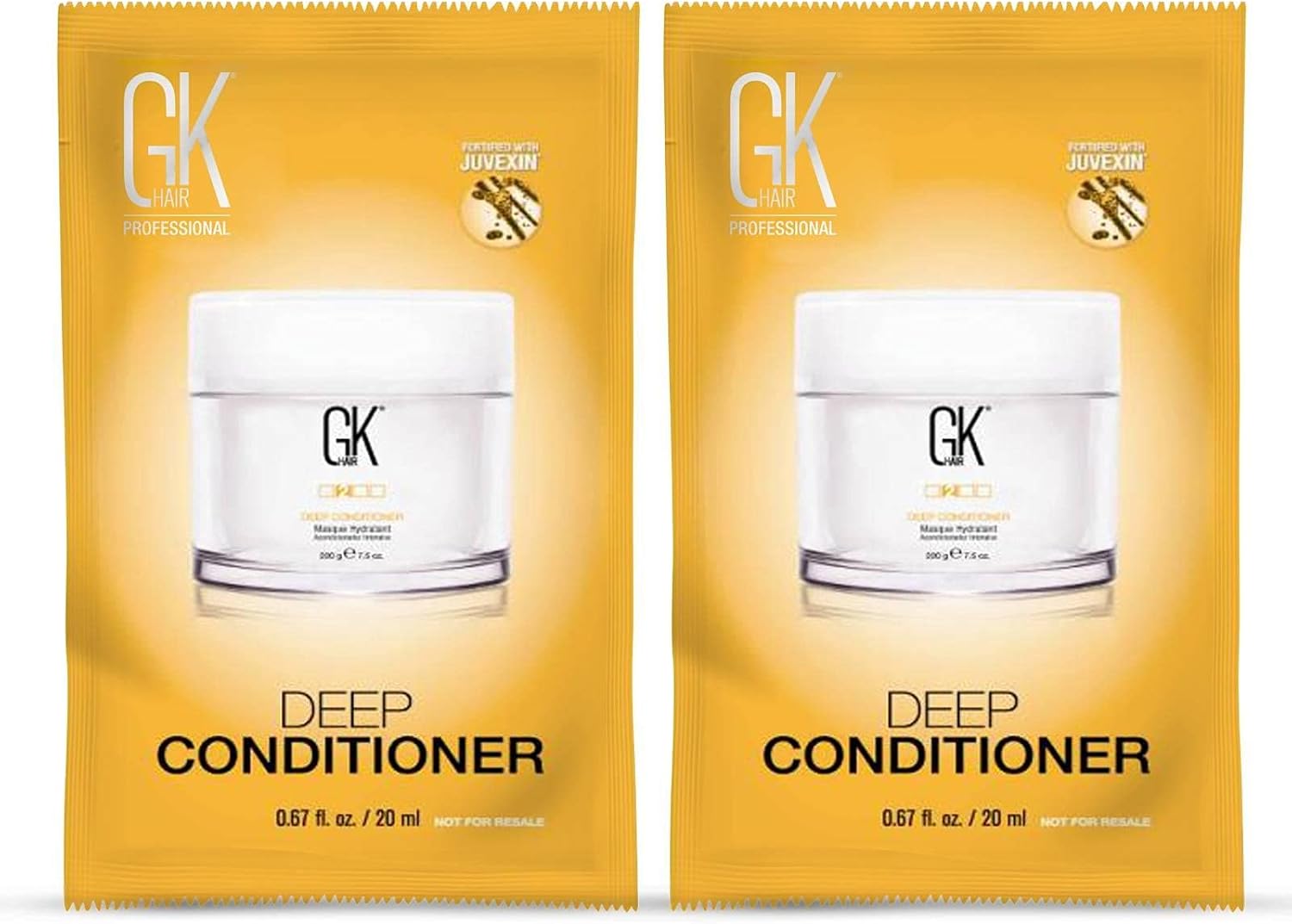 GK HAIR Global Keratin Deep Conditioner Masque Pack of 2 20ml Intense Hydrating Repair Treatment Mask for Dry Damaged Color Treated Frizzy Hair Restoration Formula with JOJOBA Seed Oils