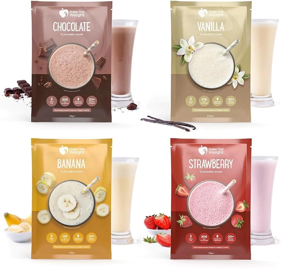 Shake That Weight - 21x Meal Replacement Shakes - Diet Shakes for Weight Loss (Chocolate, Vanilla, Banana, Strawberry)