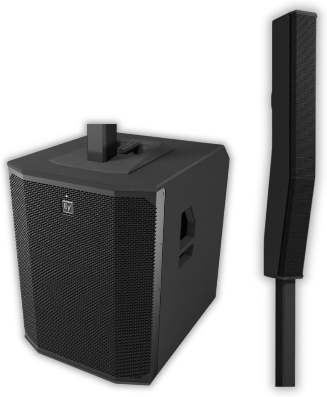 Electro-Voice Evolve 90 Powered 18" Bluetooth-Enabled Subwoofer and 70/90 Portable PA Column Array Kit with Pole and Bag (Black)
