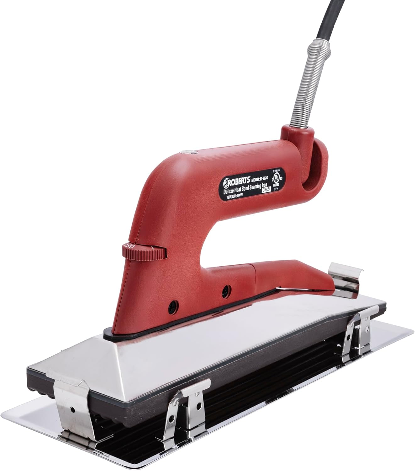 Roberts 10-282G-2 Deluxe Heat Bond Carpet Iron with Non-Stick Grooved Base , Red