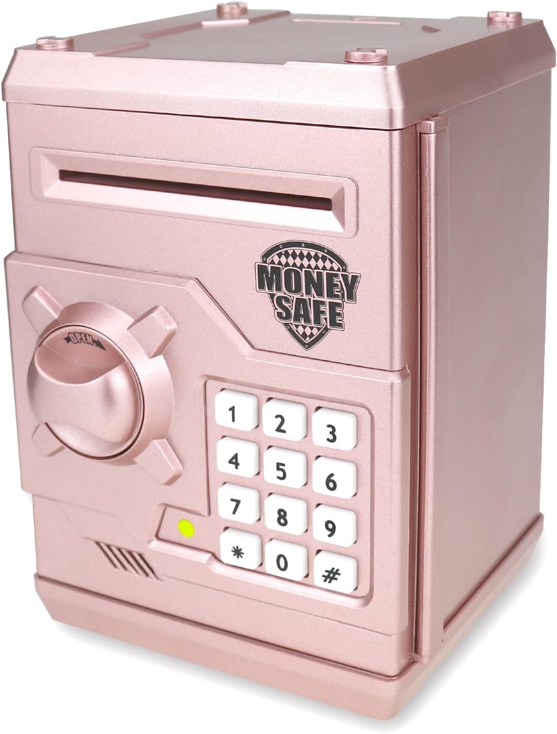 Kids Money Bank, Electronic Piggy Banks, Great Gift Toy for Kids Children, Auto Scroll Paper Money Saving Box Password Coin Bank,Perfect Toy Gifts for Boys Girls (Rose Gold)