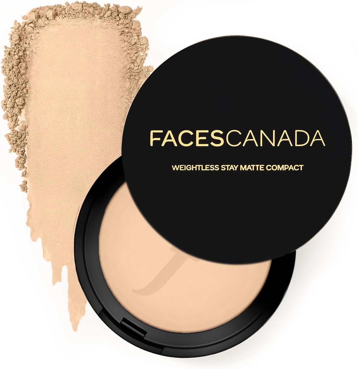 FACESCANADA Weightless Stay Matte Finish Compact Powder - Natural, 9g Non Oily Matte Look Evens Out Complexion Hides Imperfections Blends Effortlessly Pressed Powder For All Skin Types