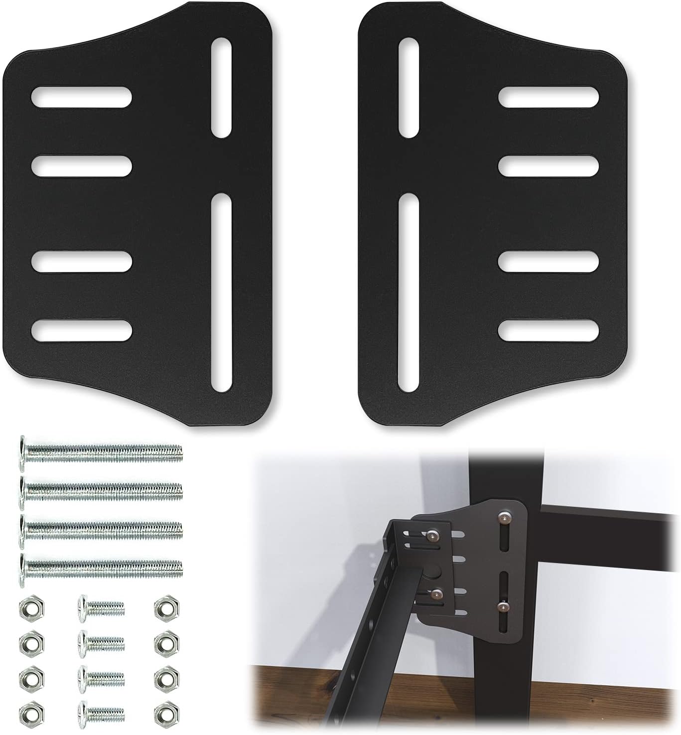 goodbabycare 2 PCS Bed Frame Brackets Modi-Plate Bed Frame AdapterConnector, Heavy Duty Bed Frame Modification to Connect Headboard Footboard, Full