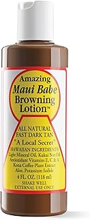 Maui Babe Browning Lotion - Natural Hawaiian Tan Accelerator with Vitamins & Antioxidants - Moisturizing Formula for All Skin Types - Made in USA - 4 fl oz