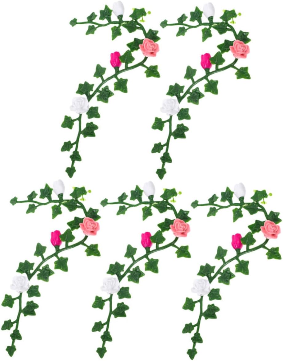 Milisten 5pcs Mini Garden Artificial Flower Vine Model Dollhouse Decoration Natural-looking Faux Floral for Scene Layout and Landscape Decor Lightweight and Easy to Carry