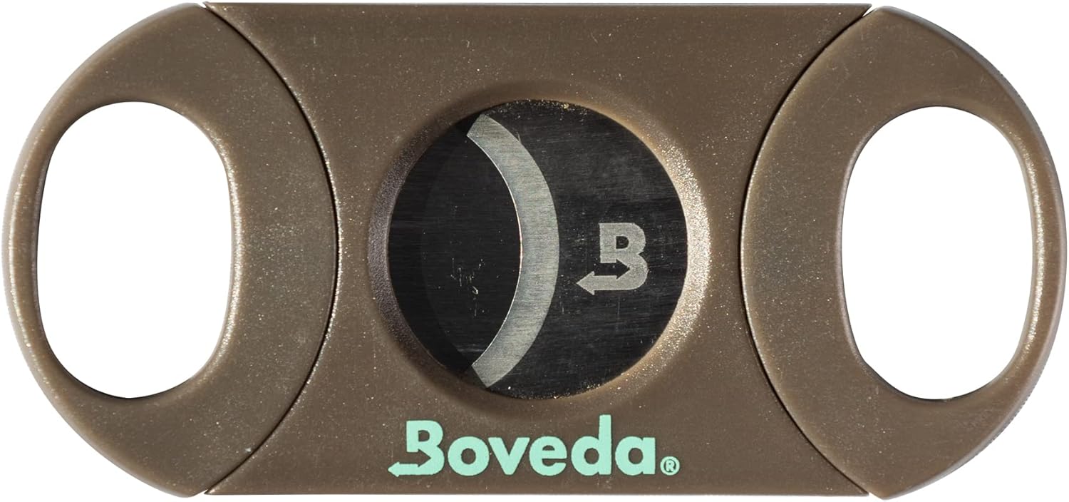 Boveda Cigar Cutter with Stainless Steel Double-Guillotine Blades and Large Finger Holes; Utility knife for Up to 64-Ring Gauge