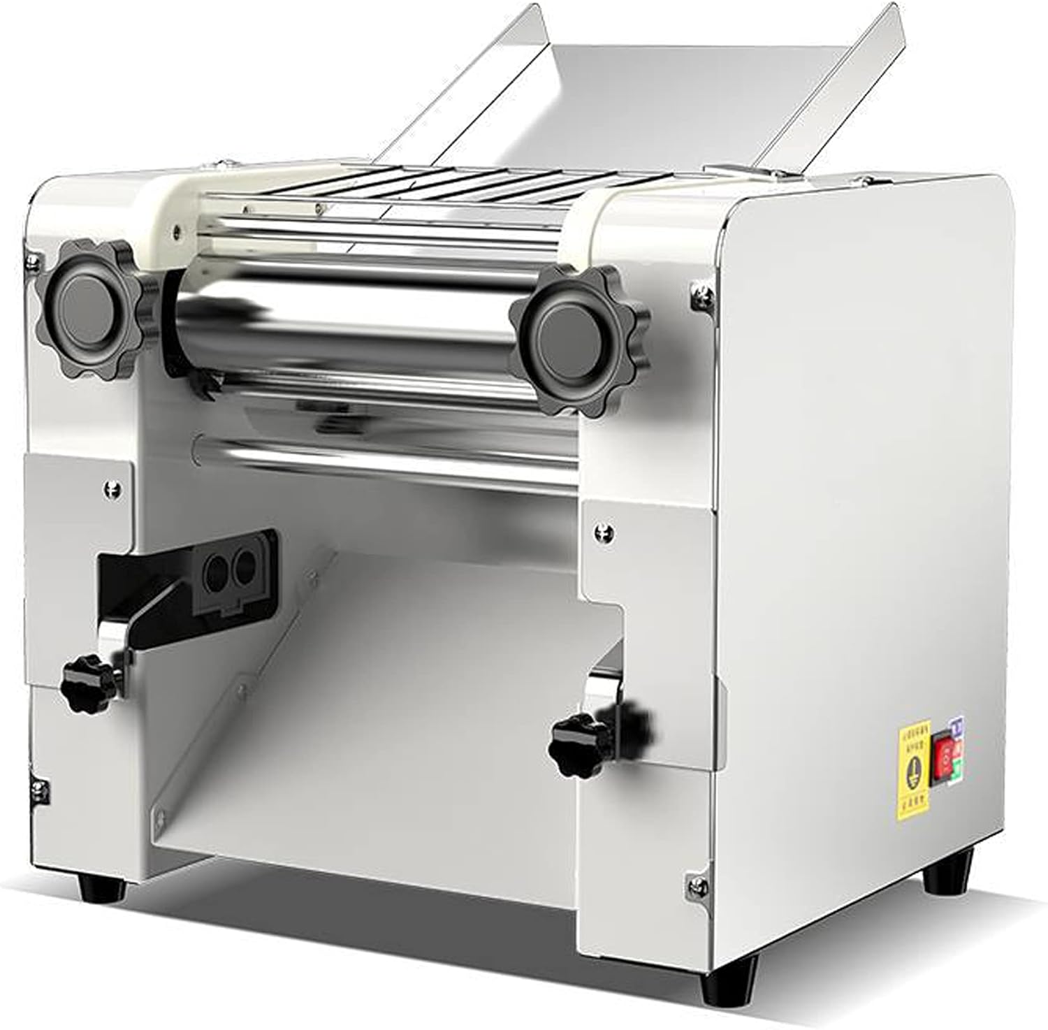 2200W Commercial Noodle Machine, Round Knife/Wide Knife/Linguine Knife Noodle Cutter Machine, Pasta Fresh Noodle Machine (Silver Wide Knife 6mm)