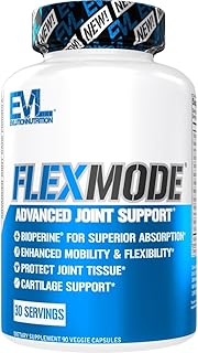 Evlution High Absorption Joint Support Supplement Nutrition FLEXMODE Joint Supplement with Advanced Joint Vitamins Including Glucosamine Chondroitin MSM Boswellia and Hyaluronic Acid - 30 Servings