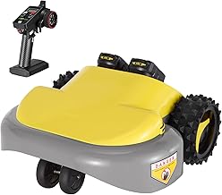 Remote Control Lawn Mower, Battery Powered Rc Lawn Mower, Cut Height 2.0"-3.0", 45% Slope, Remote Control with Adjustable Speeds, 100% Electric All-Wheel Drive