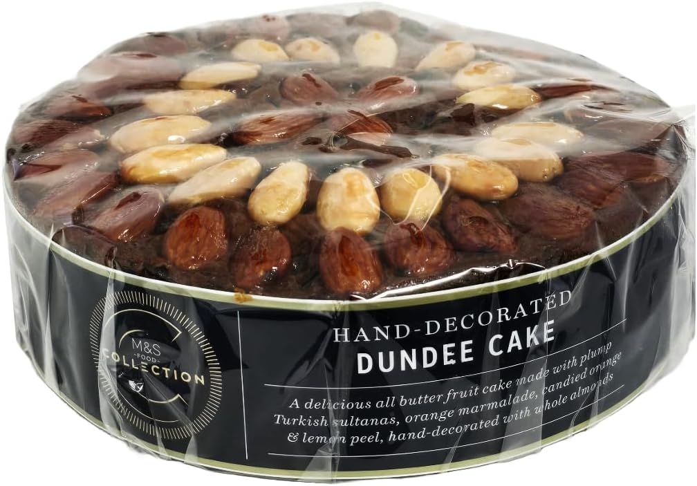 M&S Collection Hand-Decorated Dundee Cake, 815g, All Butter Fruit Cake with Turkish Sultanas and Almonds, In Premier Life Store Box