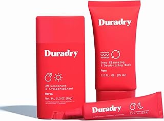 Duradry 3-Step System for Sweat Control - Deodorant for Men and Women, Sweat Minimizing Antiperspirant Gel, Deodorizing Body Wash Gift Set, Helps with Excessive Sweating, Odor Protection - Barca
