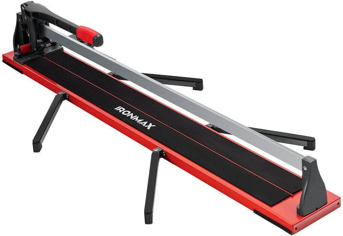 Goplus Tile Cutter 48 Inch, Manual Ceramic Tile Cutter with Tungsten Carbide Cutting Wheel, Anti-Skid Feet, Removable Scale and 4 Adjustable Brackets, Professional Porcelain Floor Tile Cutter Tool