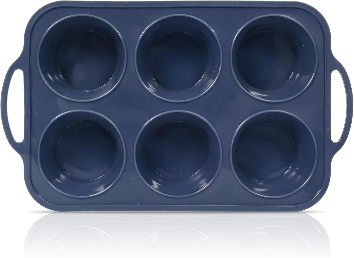 Jumbo Silicone Muffin Pan with Metal Frame, Non Stick Silicone Cupcake Pan with Handles 6 Cup, BPA Free Silicon Muffin Tin Tray Extra Large for baking, egg bites, Cupcake Mold Grey