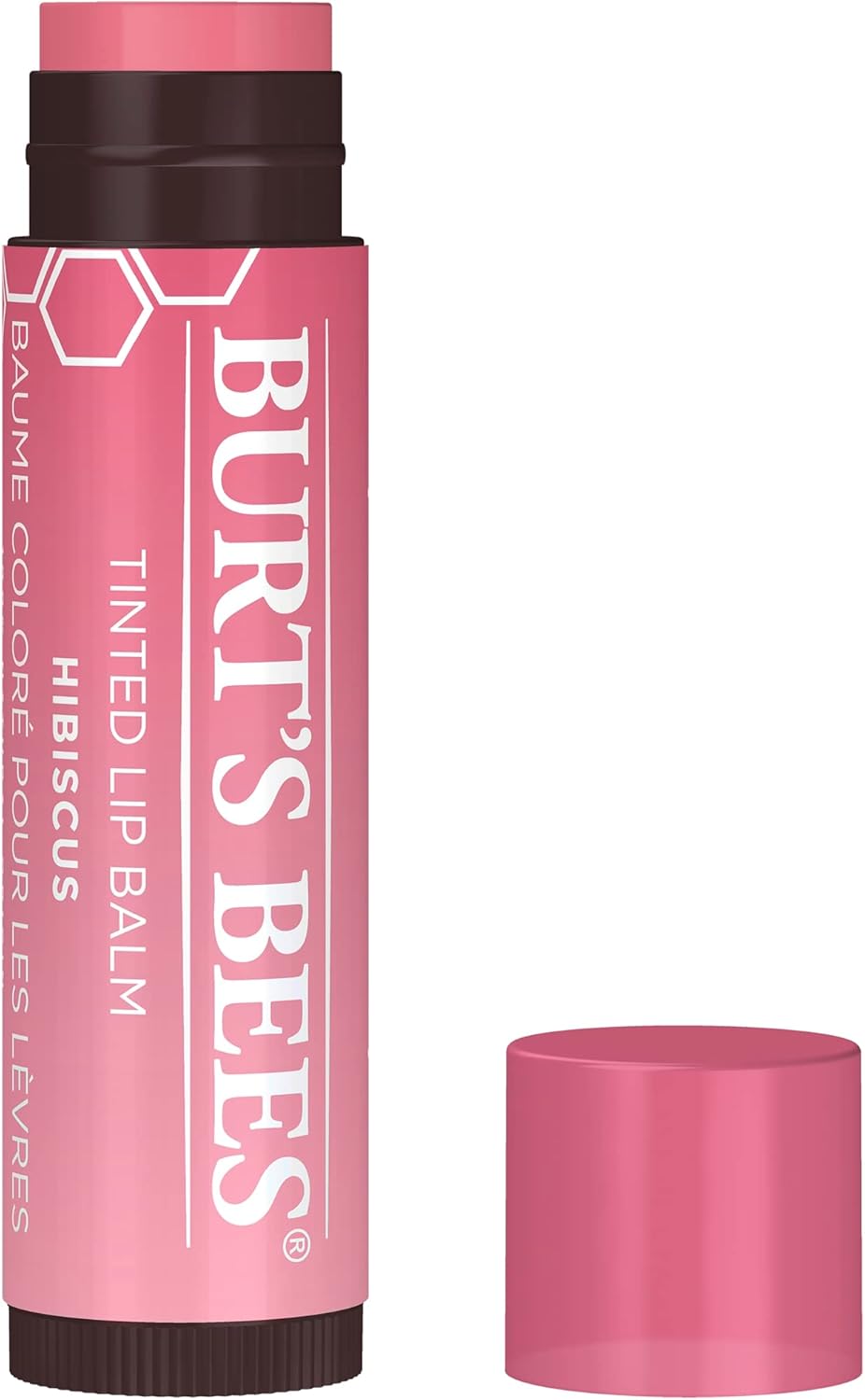 Burt's Bees Tinted Lip Balm Hibiscus, Moisturising Lip Tint With Shea Butter, 100% Natural Origin, 4.25g