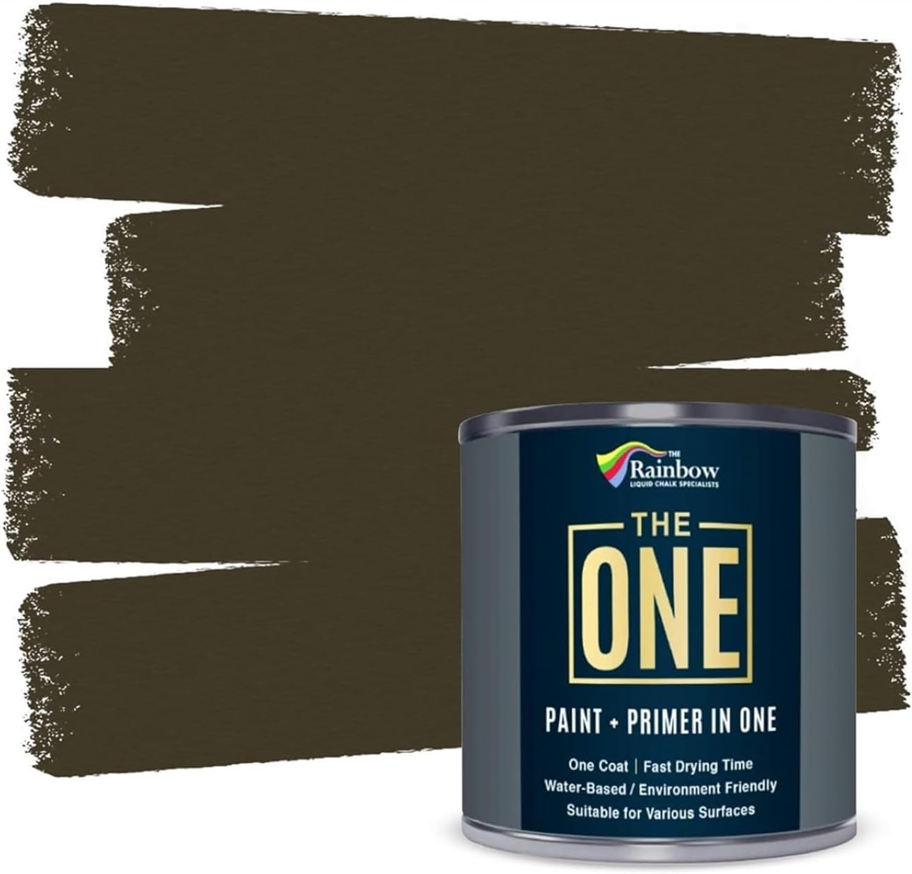 THE ONE All-In-One Paint & Primer - Brown Matte, 250 ml | Multi-Surface 1 Coat Formula | Easy Indoor & Outdoor Decorating for Home & Garden Walls, Floors & Furniture | Durable, Water-Based & Low VOC