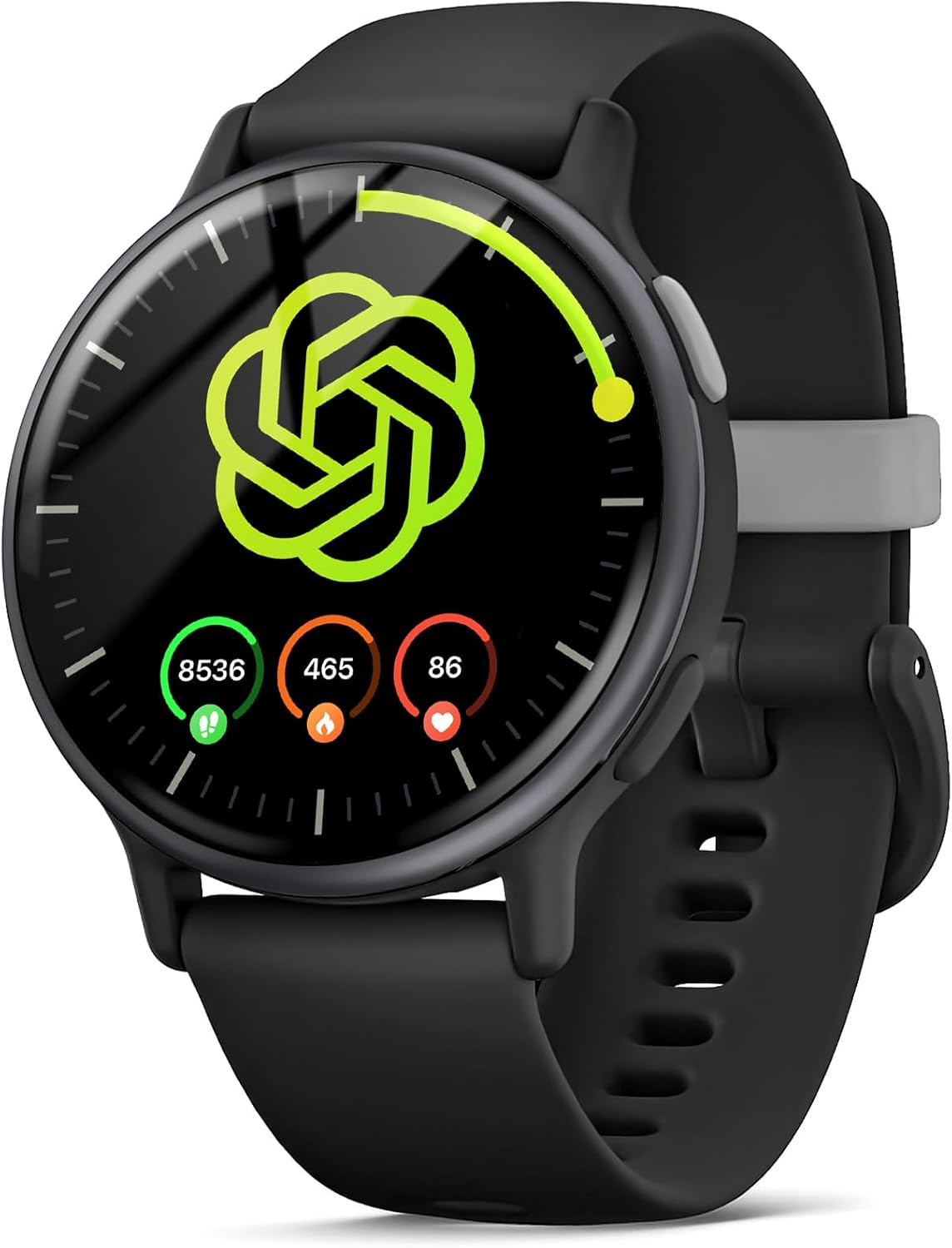 AI ChatGPT Translator Watch, Fitness Tracking, Heart Rate & Sleep Monitor, OLED Display, Titanium Alloy IP68 Waterproof, Multi-Sport Modes,Foreign Language Translator，Black