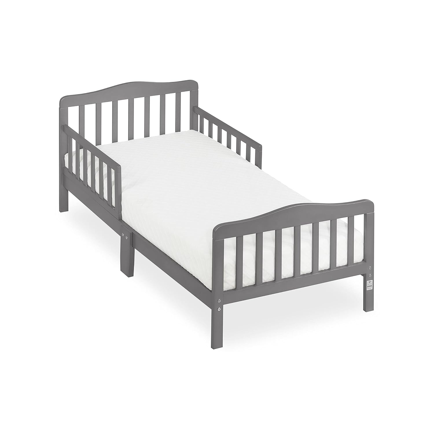 Dream On Me Classic Design Toddler Bed In Steel Grey, Greenguard Gold And JPMA Certified, Low To Floor Design, Two Side Safety rails, Non-Toxic Finishes, Wooden Nursery Furniture