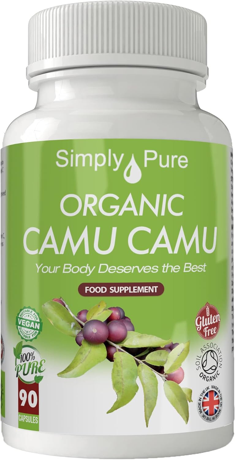 Organic Camu Camu for Immune Support & Collagen Boost | 500mg Capsules x 90 | 100% Pure Soil Association Certified | Gluten Free | GM Free | Vegan