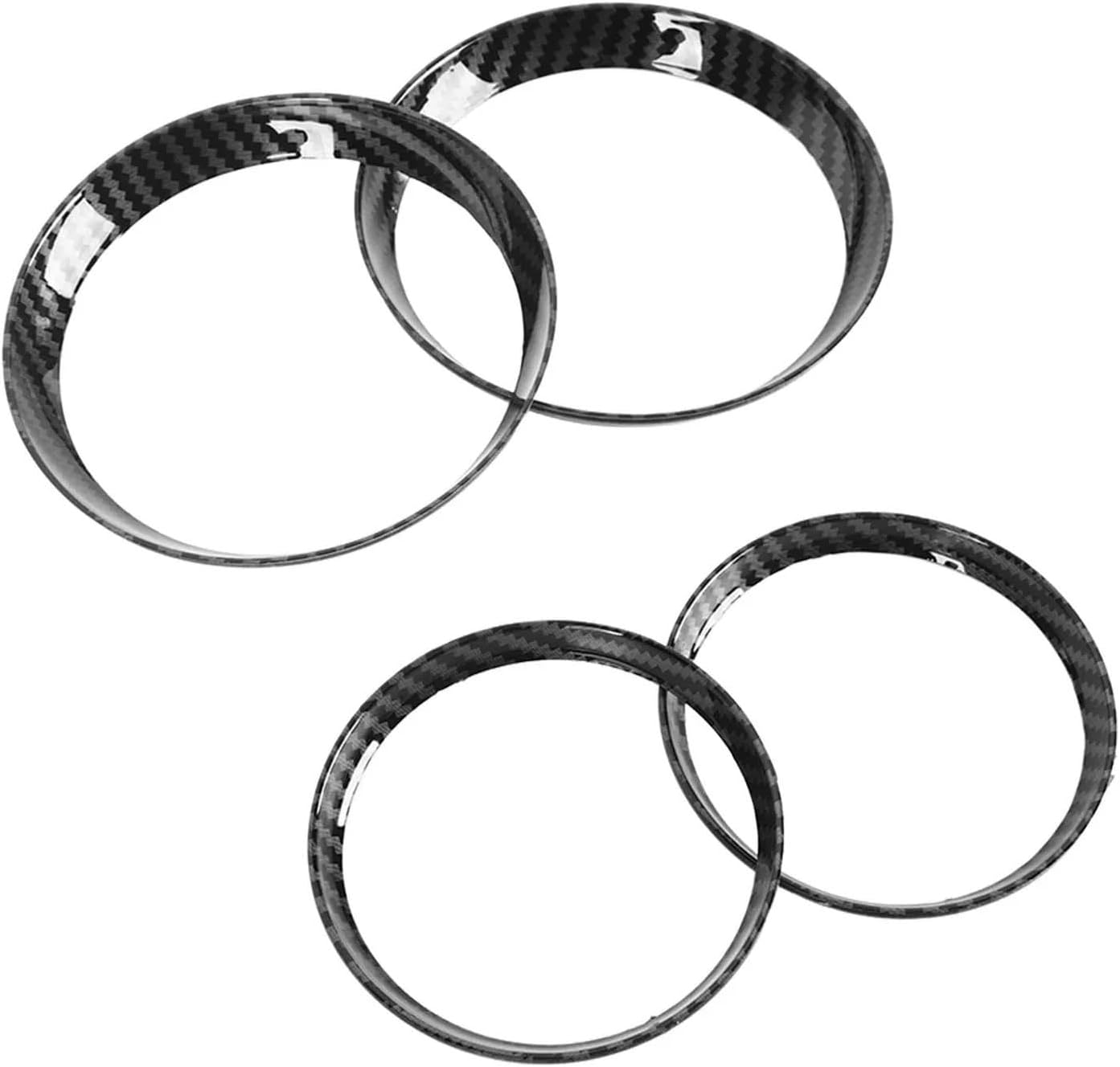 DQRG Car Interior 4Pcs/Set Car Air Vent Right Light A/C Outlet Trim Ring Cover Carbon Fiber Look For Mini For Cooper R54 R56 For Clubman R55 Crossover For R60 Interior Accessory