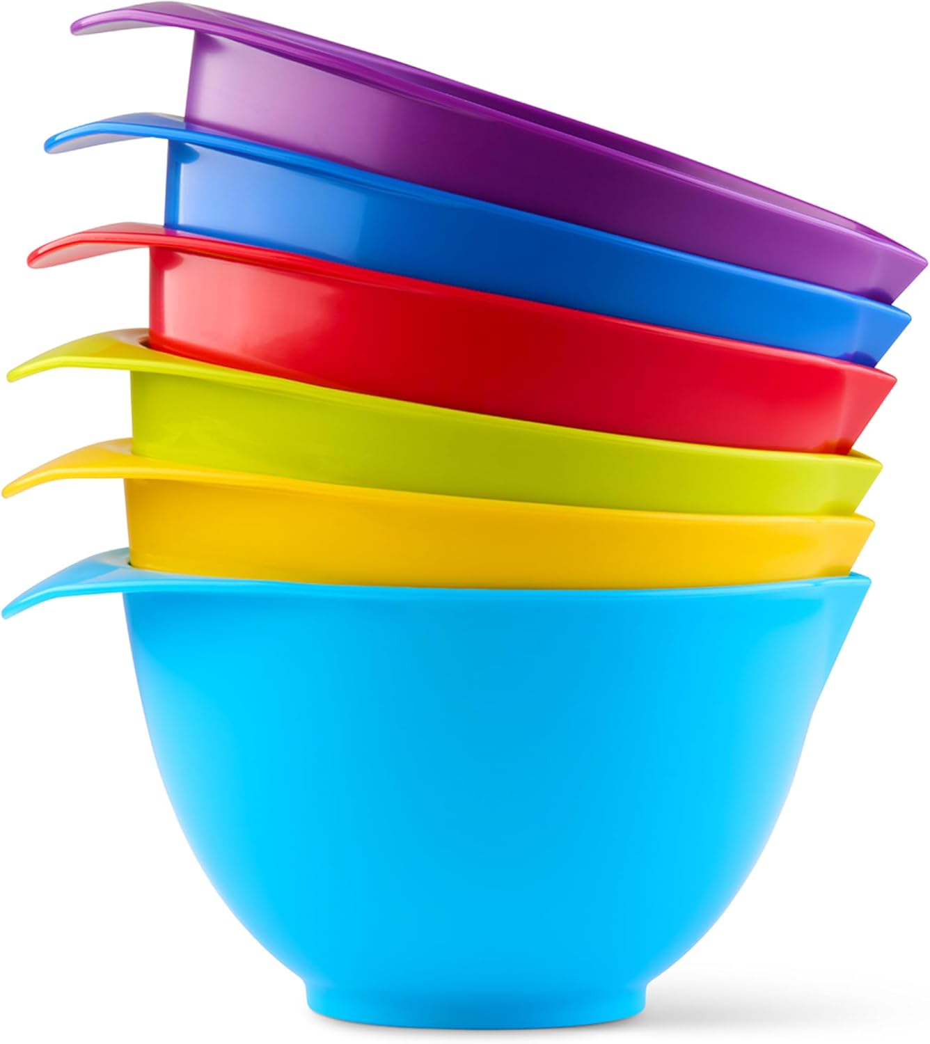 TQGEAR WePrep - Colourful Bowl Set - Meal Prep, Mixing, Serving, Baking, Salads, Sauces & Snacks - 6 x 1.75-2l