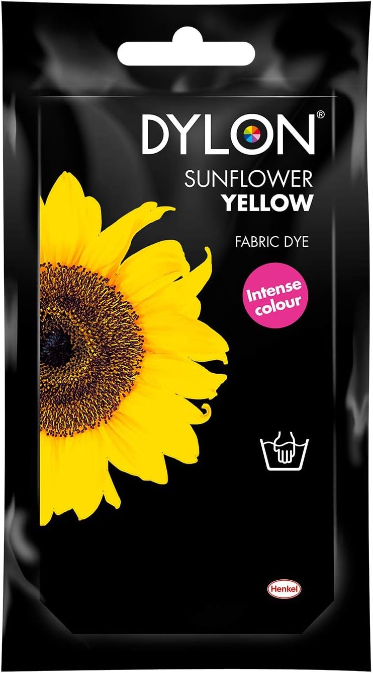 DYLON Hand Dye, Fabric Dye Sachet for Clothes, Soft Furnishings and Projects, 50 g - Sunflower Yellow