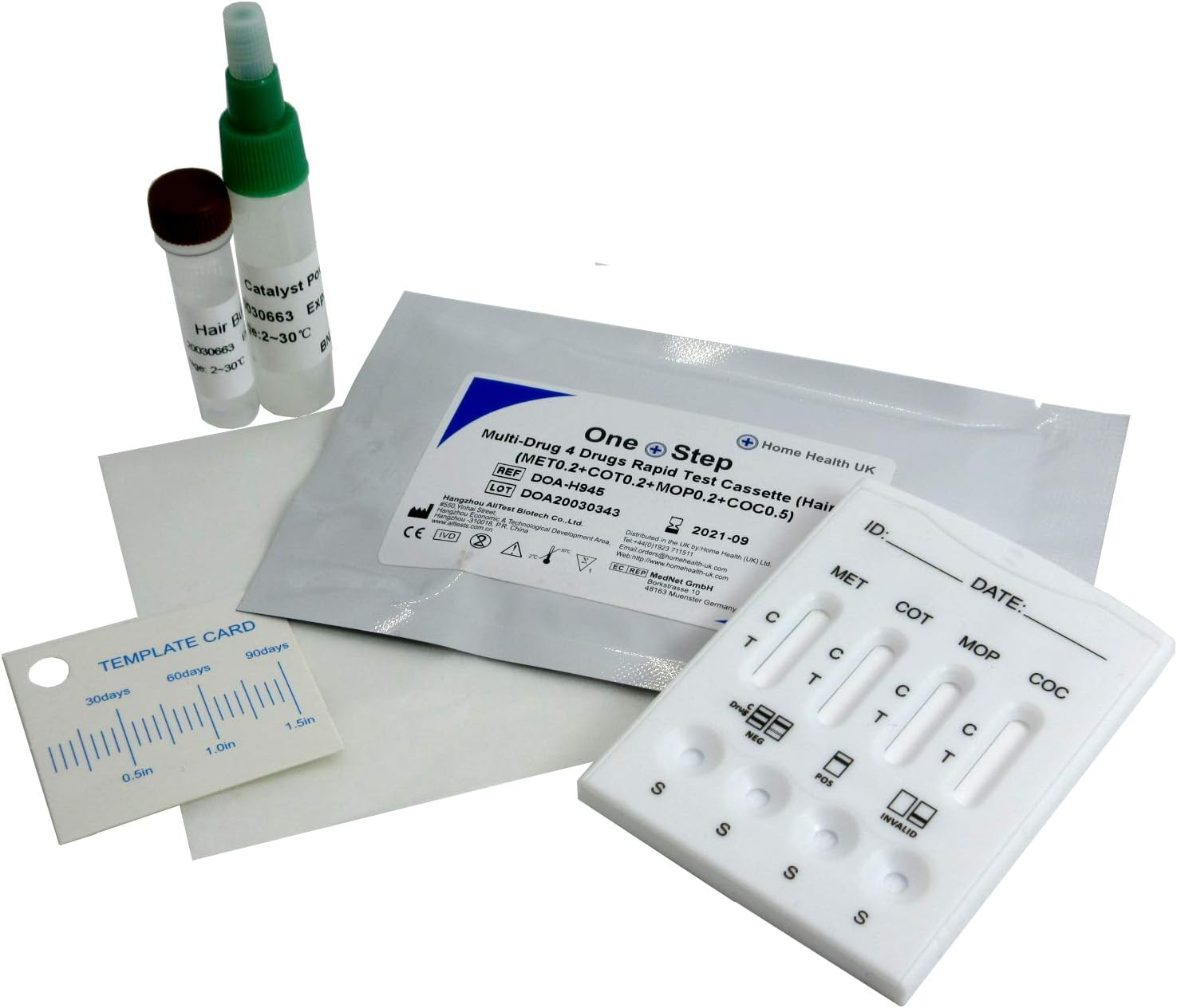 3 x Hair Multi-Drug Test Kit - Cocaine Cotinine Methamphetamine & Morphine