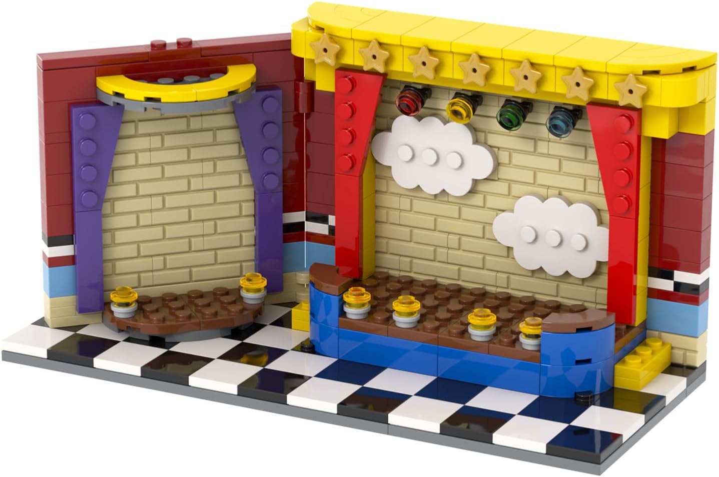 Five Nights Movie Stage Building Blocks Toys,Classic Horror Game Building Set,Halloween Birthday Gifts for Boys and Girls(286pcs)