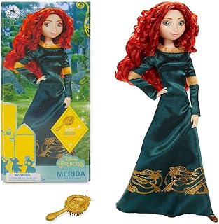 Disney Store Official Princess Classic Doll (Merida), 11 Inches, Includes Brush with Molded Details, Fully Posable Toy in Classic Outfit Princess Toys for Girls