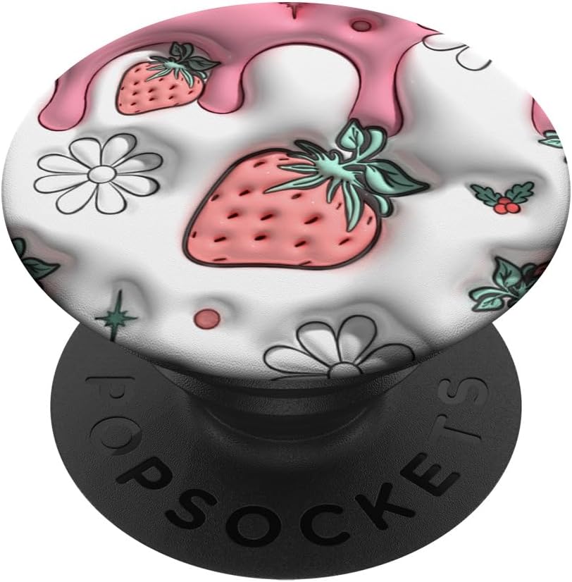 Jummy Strawberry Dessert Dripping Design PopSockets Standard PopGrip