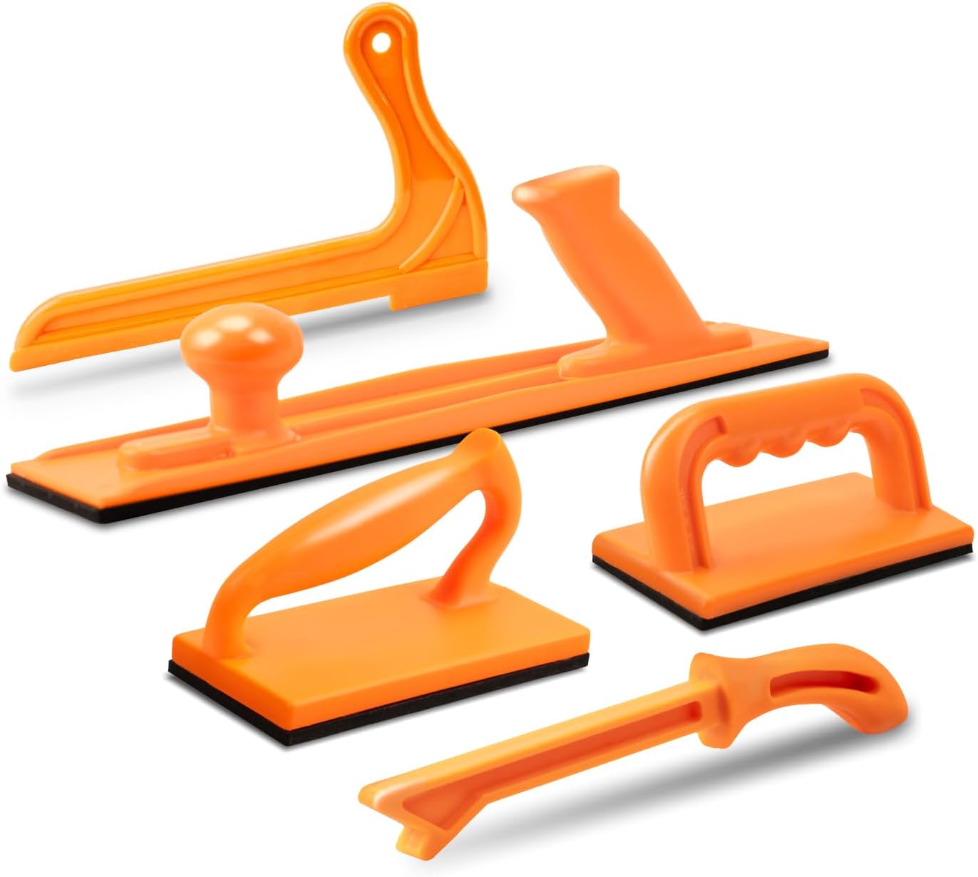 POWERTEC 71009 Push Block and Push Stick Set for Table Saws, Router Tables, Band Saws & Jointers, Dual Ergonomic Handles w/Max Grip, Hand Protection for Woodworking, Safety for Woodworkers – 5 Pack