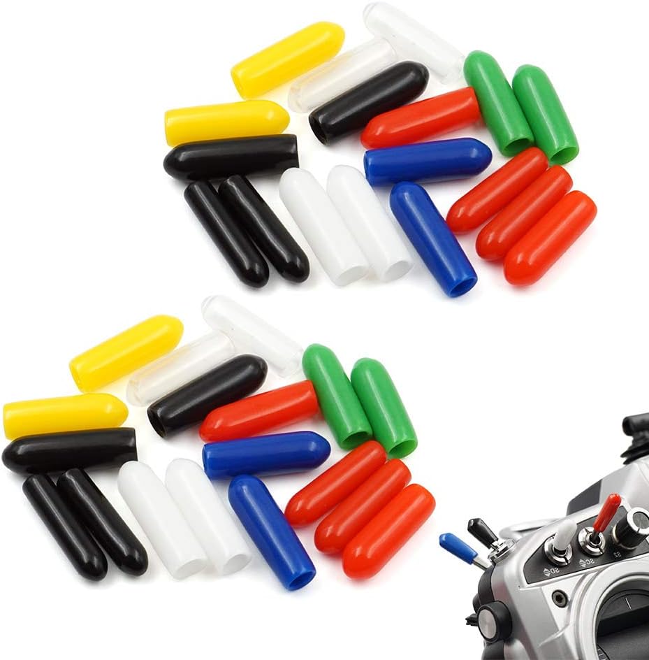 36 PCS RC Transmitter Switch Covers Colorful Rubber Anti-Slipping Cap for Radiomaster TX16s Jumper T16 T18 FrSky X9D QX7 Flysky Spektrum DX8e NX8 Radiolink and Futaba Transmitter