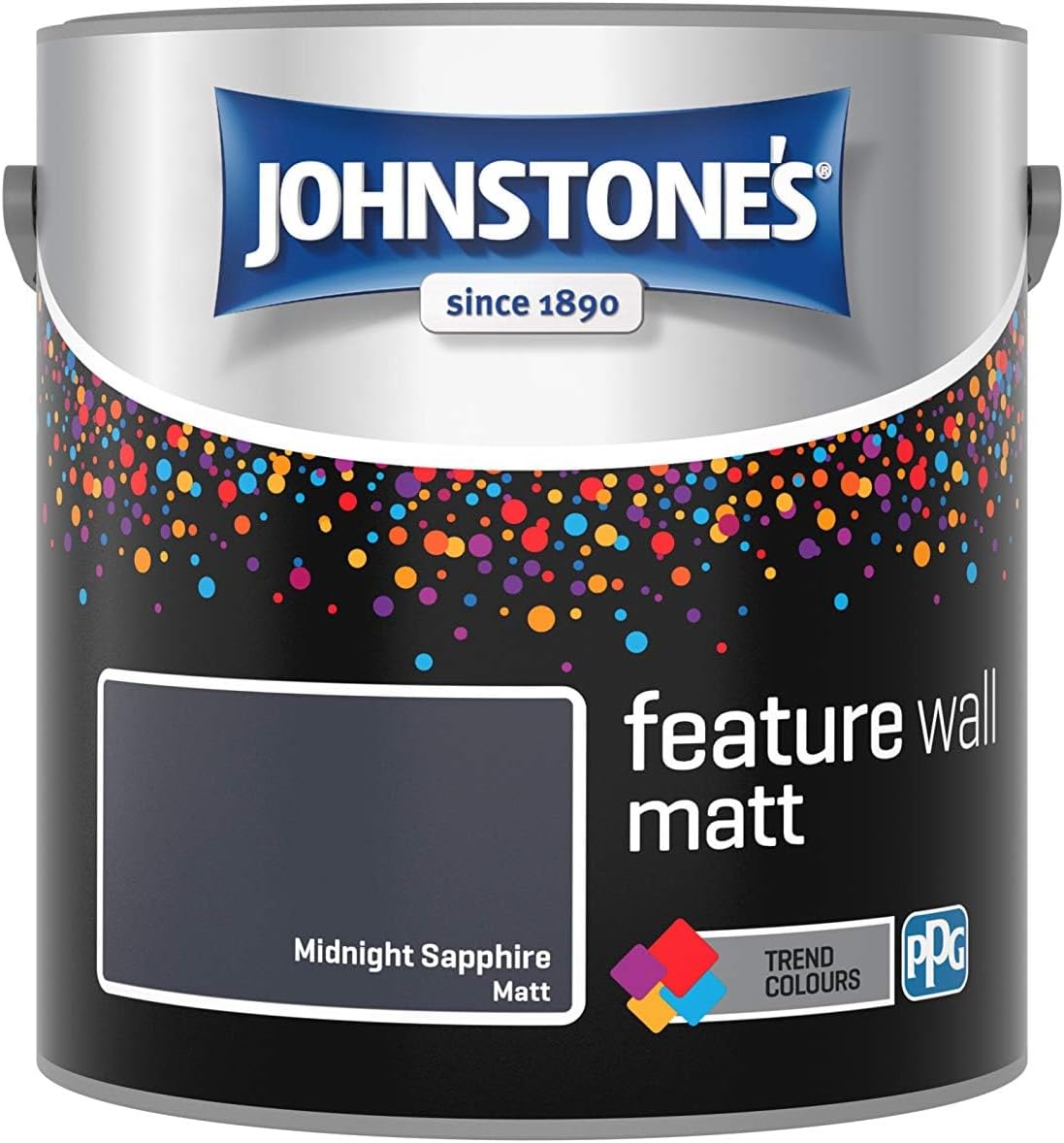 Johnstone's Feature Wall Matt Emulsion Paint - Midnight Sapphire 2.5L (Package May Vary)