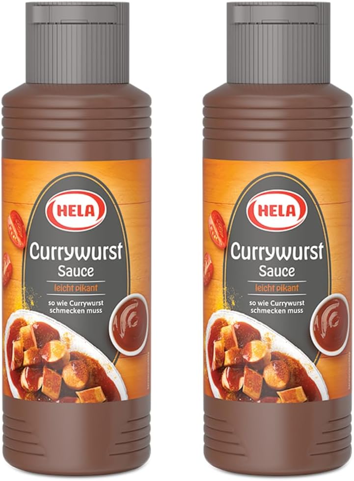Hela Currywurst Sauce | German Curry Ketchup | Original Currywurst Sauce | Hela Tomato Ketchup | Traditional Sausage Condiment | German Food | Doublepack 2X300ML – Imported by DFB